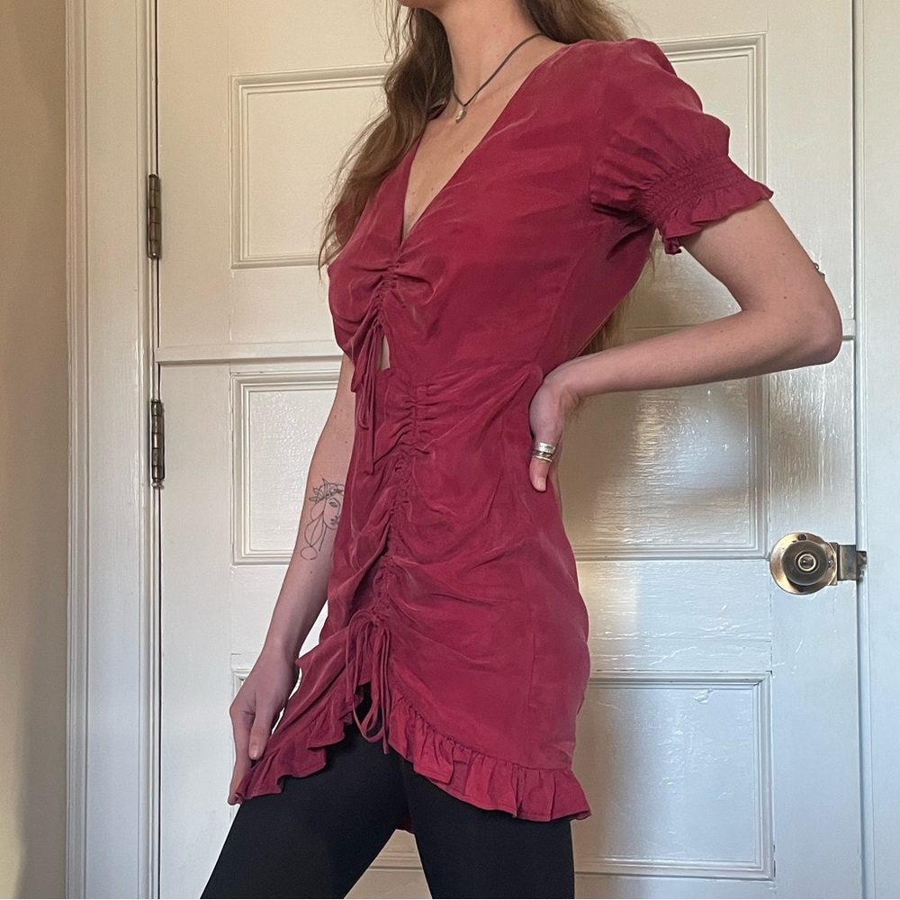Red Ruched Dress